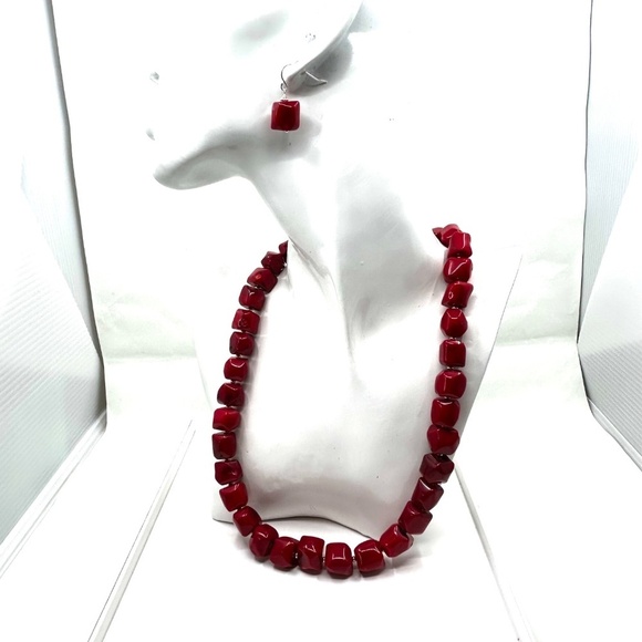 HANDMADE Sea Bamboo Nugget Necklace and Earrings with Sterling Silver NWT - Picture 5 of 17